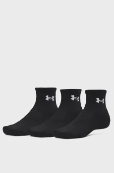 Черные носки (3 пары) UA Performance Cotton 3p Qtr-BLK Черный 42-47.5 Under Armour 6009686-008