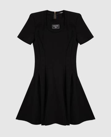 Детское черное платье с патчем логотипа