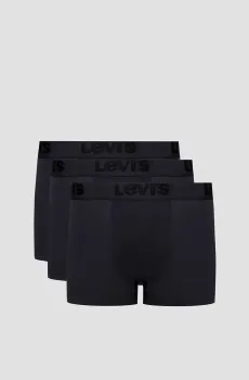 Мужские черные боксеры (3 шт) Черный M Levi’s® 905045001;001