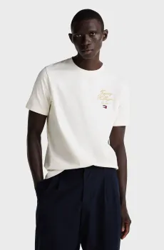 Мужская белая футболка SCRIPT HILFIGER Белый M Tommy Hilfiger MW0MW38334