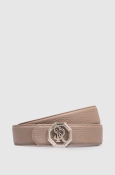 Бежевый кожаный ремень