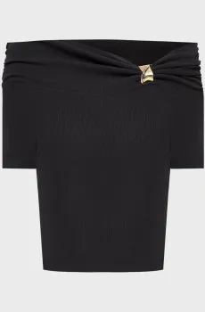 Женский черный топ Черный L Guess W6GP12.K2935;JBLK