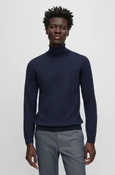 Мужской темно-синий шерстяной гольф Синий S BOSS 50468262;404