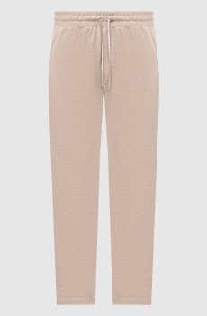 Бежевые брюки с леном и шелком