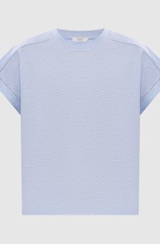 Голубая футболка с леном с цепочкой мониль