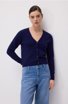 Reserved - Вовняний кардиган - темно-синій - 125IT-59X
