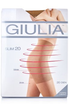 Колготки женские Giulia Slim классические, с подтягивающими шортиками, 20 DEN, Daino, размер 5