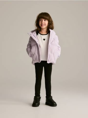 Reserved - Стьобана куртка з капюшоном - лавандовий - 198EX-04X