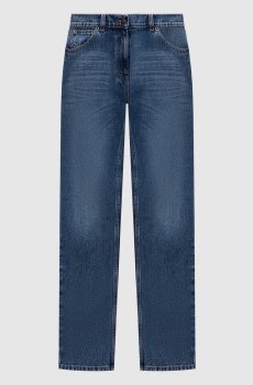 Синие джинсы с логотип патч