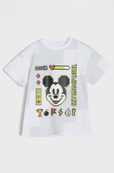 Бавовняна футболка з принтом Mickey Mouse - білий