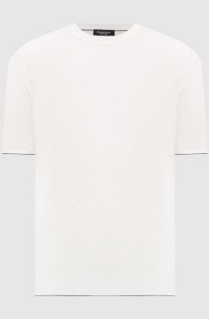 Футболка из шелка цвета айвори