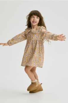 Reserved - Сукня з візерунком і комірцем - різнобарвний - 483FW-MLC