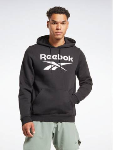 Reebok Світшот Identity Stacked Logo H54802 Чорний Regular Fit Reebok Світшот Identity Stacked Logo H54802 Чорний Regular Fit