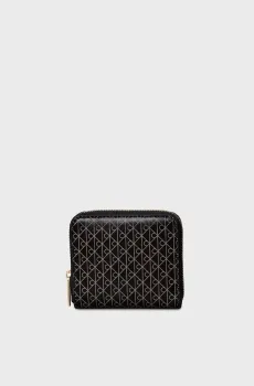 Женский черный кошелек с узором EMBLEM AOP SQUARE Черный ONESIZE Calvin Klein LV04F1089G