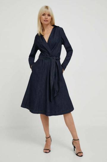 Джинсовое платье Lauren Ralph Lauren цвет синий mini расклешённое Джинсовое платье Lauren Ralph Lauren цвет синий mini расклешённое