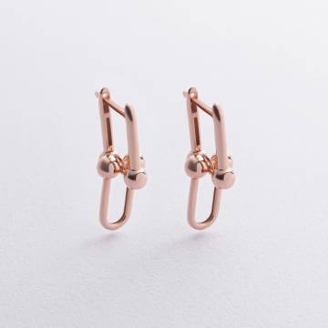 Серьги "Фантазия" в красном золоте (mini) с09516 Серьги "Фантазия" в красном золоте (mini) с09516