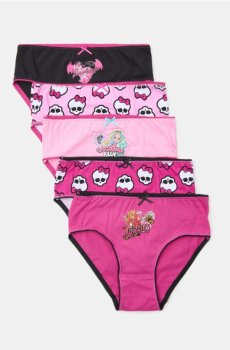 Бавовняні трусики, 5 пари Monster High - фуксія