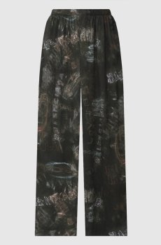 Черные брюки с принтом логотипа