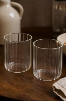 Рифлені склянки, 2 шт. - clear