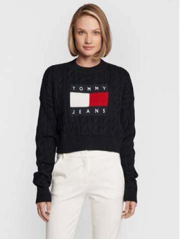 Tommy Jeans Светр Center Flag DW0DW14261 Чорний Boxy Fit Tommy Jeans Светр Center Flag DW0DW14261 Чорний Boxy Fit