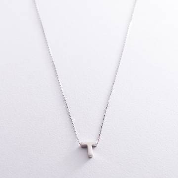 Серебряное колье с буквой "Т" 18985Т Серебряное колье с буквой "Т" 18985Т