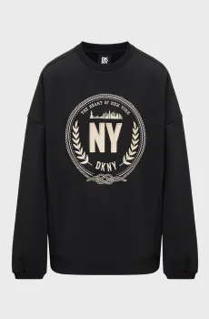Женский черный свитшот Черный XL DKNY D2A4A027