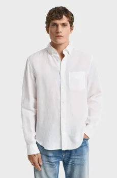 Мужская белая льняная рубашка REG LINEN SHIRT Белый XXL Gant 3250076