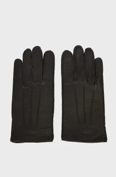 Мужские черные кожаные перчатки CASHMERE Черный L Gant 9931074