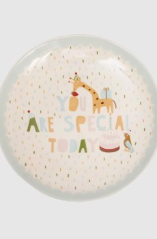 Бежевая детская керамическая тарелка Celebrate