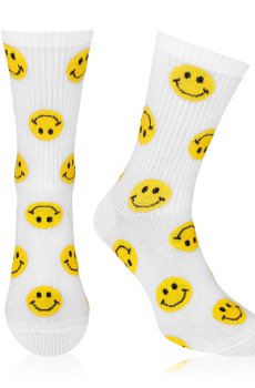 Носки мужские AmiGO высокие, спорт смайл, белые, размер 25