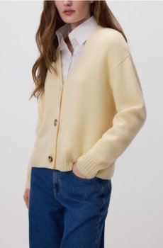 Reserved - Вовняний кардиган - світло-жовтий - 244HI-10X