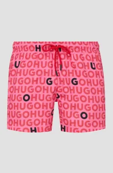 Мужские розовые плавательные шорты с узором Розовый S HUGO 50474322;660