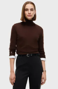 Женский коричневый шерстяной гольф TURTLE Коричневый L Tommy Hilfiger WW0WW51452