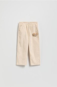 Reserved - Вельветові штани з аплікацією - нюдовий - 516GX-02X