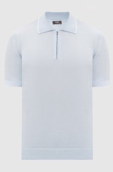 Голубое поло с молнией