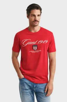 Мужская красная футболка GRAPHIC Красный S Gant 2003370