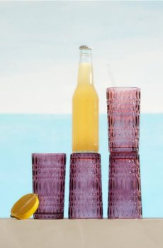 Набір склянок з рельєфним візерунком 4 pack - рожевий