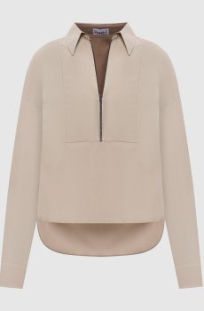 Бежевая блуза с цепочкой мониль