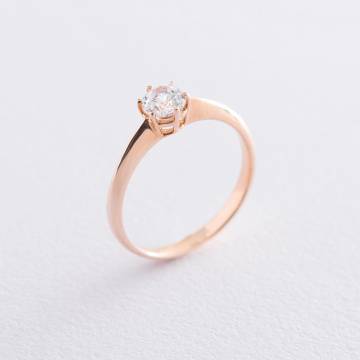 Золотое помолвочное кольцо (цирконий Swarovski) к06223 Золотое помолвочное кольцо (цирконий Swarovski) к06223