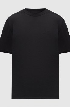 Черная футболка с шелком с вышивкой логотипа