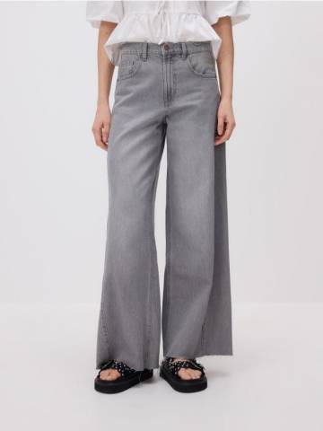 Reserved - Джинси wide leg з прошиванням - світло-сірий - YS068-09J Reserved - Джинси wide leg з прошиванням - світло-сірий - YS068-09J