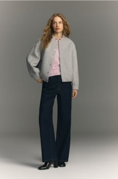 Reserved - Куртка бомбер з вовни - середньо-сірий - 103IT-85X