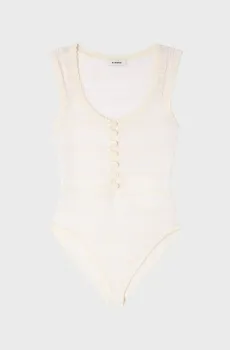 Женское белое шерстяное боди Белый S Sandro SFPBD00046_Ecru