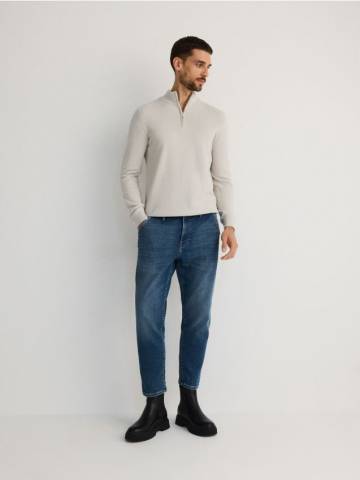 Reserved - Джинси carrot із вареним ефектом - синій - 8992N-55J Reserved - Джинси carrot із вареним ефектом - синій - 8992N-55J