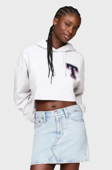 Женское светло-серое худи TJW CRP LETTERMAN HOODIE Серый S Tommy Jeans DW0DW18653