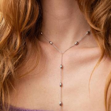 Серебряное колье - галстук 908-01312 Серебряное колье - галстук 908-01312