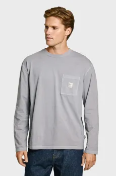 Мужской серый лонгслив PAUL Серый XL Pepe Jeans PM509772