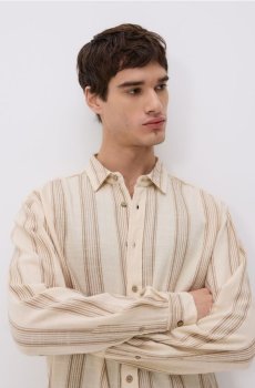 Reserved - Сорочка класичного крою з високим вмістом бавовни - бежевий - 361HF-08P