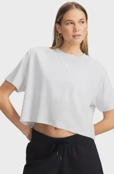 Женская светло-серая футболка UA Rival Boxy Tee Solid Серый S Under Armour 6011064-023
