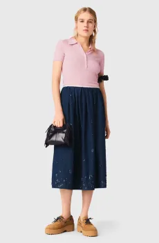 Женская темно-синяя джинсовая юбка Синий 38 MAJE MFPJU01564_Navy